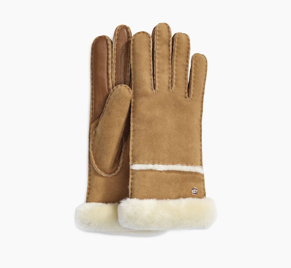 Ugg Seamed Tech - Womens Gloves - Brown - NZ (5314YMKUS)